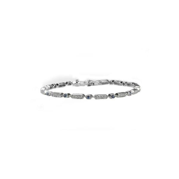 14K-18K White Gold & Diamond- Saphire