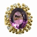 14K Yellow Gold Amathist & Diamonds - Image 2