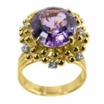 14K Yellow Gold Amathist & Diamonds - Image 3