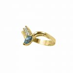 14K-18K Yellow Gold & Diamond- Aquamarine - Image 2