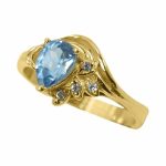 14K-18K Yellow Gold & Diamond- Aquamarine - Image 3