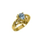 14K-18K Yellow Gold & Diamond- Aquamarine - Image 6