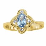14K-18K Yellow Gold & Diamond- Aquamarine - Image 2