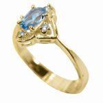 14K-18K Yellow Gold & Diamond- Aquamarine - Image 3
