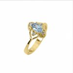 14K-18K Yellow Gold & Diamond- Aquamarine - Image 4