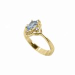 14K-18K Yellow Gold & Diamond- Aquamarine - Image 5