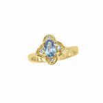 14K-18K Yellow Gold & Diamond- Aquamarine - Image 6