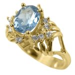 14K-18K Yellow Gold & Diamond- Aquamarine - Image 2