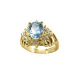 14K-18K Yellow Gold & Diamond- Aquamarine - Image 3