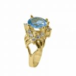 14K-18K Yellow Gold & Diamond- Aquamarine - Image 6