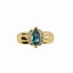14K-18K Yellow Gold & Diamond- Aquamarine - Image 3
