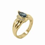14K-18K Yellow Gold & Diamond- Aquamarine - Image 4