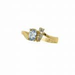 14K-18K Yellow Gold & Diamond- Aquamarine