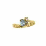 14K-18K Yellow Gold & Diamond- Aquamarine - Image 2