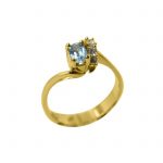 14K-18K Yellow Gold & Diamond- Aquamarine - Image 3