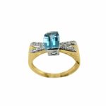 14K-18K Yellow Gold & Diamond- Aquamarine - Image 2