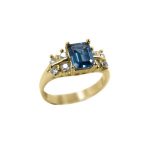 14K-18K Yellow Gold & Diamond- Aquamarine