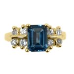 14K-18K Yellow Gold & Diamond- Aquamarine - Image 2