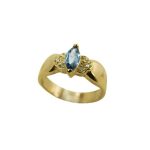 14K-18K Yellow Gold & Diamond- Aquamarine - Image 2