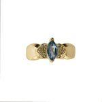 14K-18K Yellow Gold & Diamond- Aquamarine - Image 3