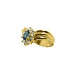 14K-18K Yellow Gold & Diamond- Aquamarine - Image 3