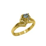 14K-18K Yellow Gold & Diamond- Aquamarine