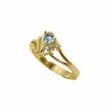14K-18K Yellow Gold & Diamond- Aquamarine - Image 2