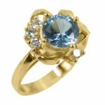 14K-18K Yellow Gold & Diamond- Aquamarine