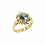 14K-18K Yellow Gold & Diamond- Aquamarine - Image 3