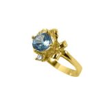 14K-18K Yellow Gold & Diamond- Aquamarine - Image 4
