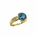 14K-18K Yellow Gold & Diamond- Aquamarine
