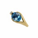 14K-18K Yellow Gold & Diamond- Aquamarine - Image 3