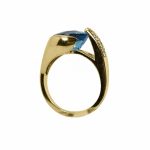 14K-18K Yellow Gold & Diamond- Aquamarine - Image 4