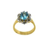 14K-18K Yellow Gold & Diamond- Aquamarine