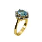 14K-18K Yellow Gold & Diamond- Aquamarine - Image 2