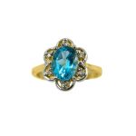 14K-18K Yellow Gold & Diamond- Aquamarine - Image 3