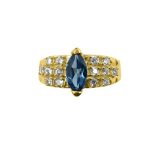 14K-18K Yellow Gold & Diamond- Aquamarine - Image 3