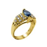 14K-18K Yellow Gold & Diamond- Aquamarine - Image 4