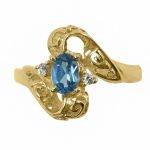 14K-18K Yellow Gold & Diamond- Aquamarine - Image 2