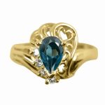 14K-18K Yellow Gold & Diamond- Aquamarine - Image 2