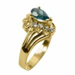14K-18K Yellow Gold & Diamond- Aquamarine - Image 3