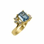 14K-18K Yellow Gold & Diamond- Aquamarine - Image 2
