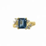 14K-18K Yellow Gold & Diamond- Aquamarine - Image 3