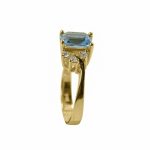 14K-18K Yellow Gold & Diamond- Aquamarine - Image 4