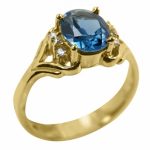 1026 14K-18K Yellow Gold & Diamond- Aquamarine - Image 2