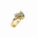 14K-18K Yellow Gold & Diamond- Aquamarine - Image 2