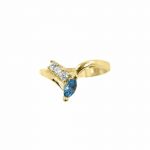 14K-18K Yellow Gold & Diamond- Aquamarine - Image 3