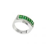 14K-18K White Gold Emerald & Diamond