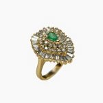 14K-18K Yellow Gold Emerald & Diamond - Image 3