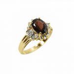 14K-18K Yellow Gold Garnet & Diamond - Image 2